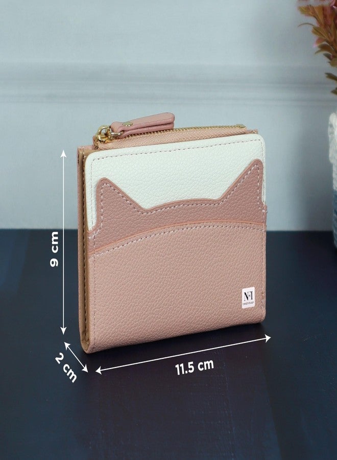 NFI essentials Small Wallet for Women, PU Leather Mini Wallet for Girls, Cash, Coin, Credit Card Holder with Zip Pocket, Bifold Cat Ear Design Small Money Purse for Girls Ladies - Image 4